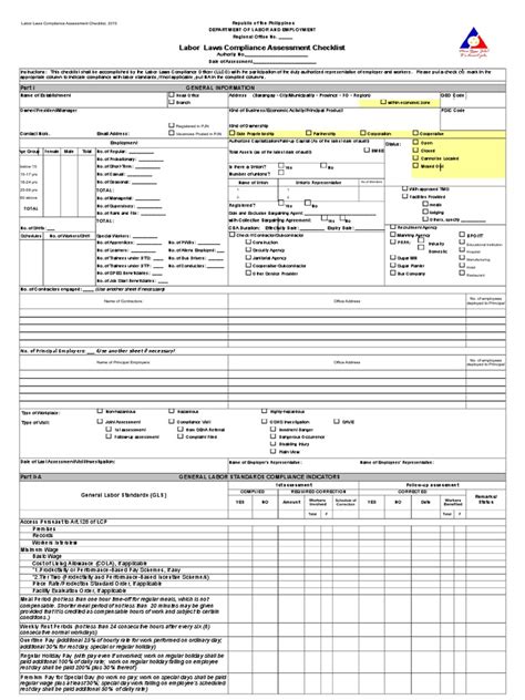 dole inspection checklist.